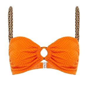 It’s Now Cool Tiki-The Ring Bandeau Textured Bikini Top